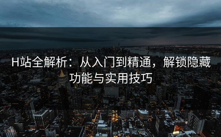 H站全解析：从入门到精通，解锁隐藏功能与实用技巧