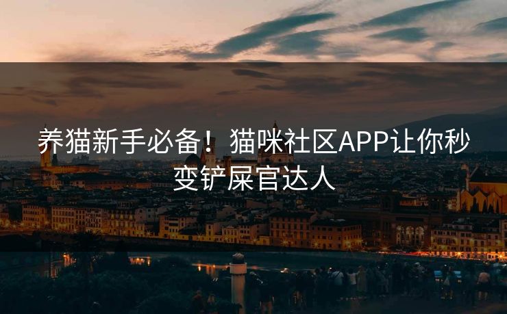 养猫新手必备！猫咪社区APP让你秒变铲屎官达人