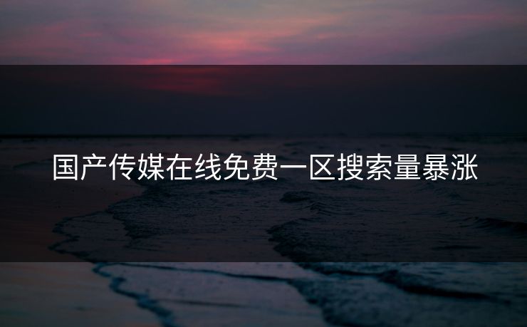 国产传媒在线免费一区搜索量暴涨